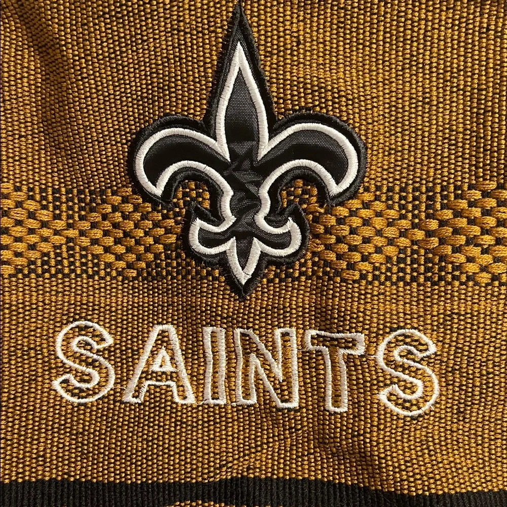 New Orleans Saints Black and Gold Drug Rug Drawstring Backpack. NWOT
